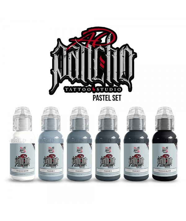 World Famous Tattoo Ink A.D. Pancho Pastel Greys Set